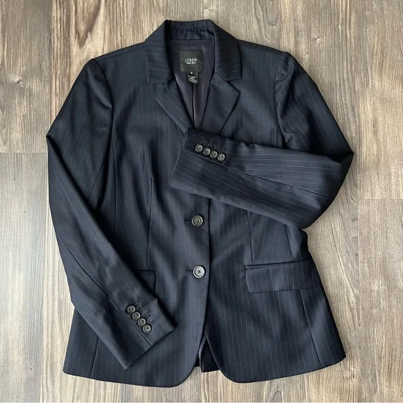 J.Crew Super 120s Wool Pinstripe 2-Button Blazer - Picture 2 of 16